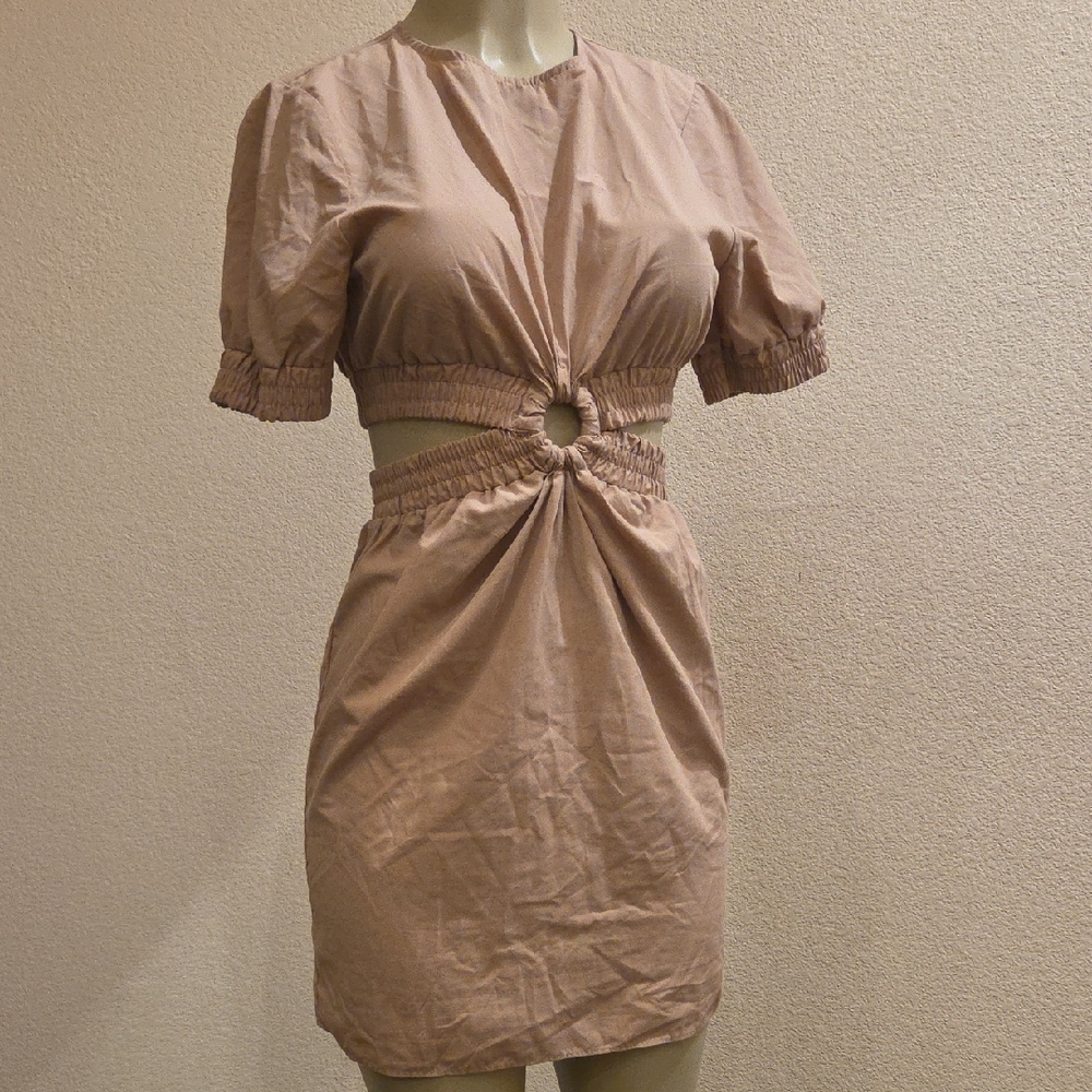 ASOS Tan Cut-Out Mini Dress